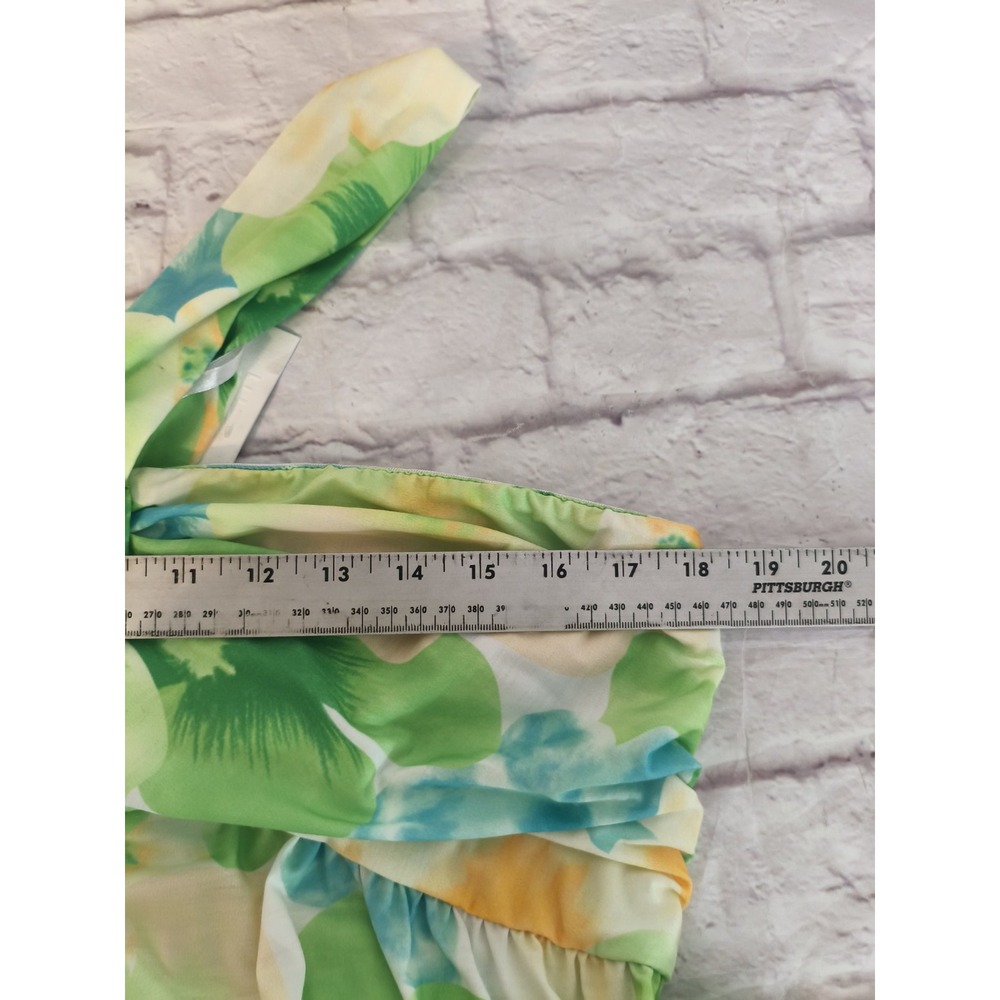 NEW Grace Karin Summer Floral Midi Maxi Dress Women's Sz XL Green Yellow pockets - Picture 8 of 8